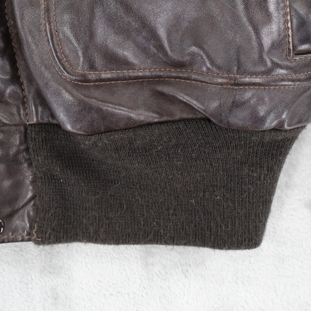 Schott NYC Vtg Leather Flight Bomber Jacket Fur Collar Lining Mens Size 34 USA - Picture 6 of 16